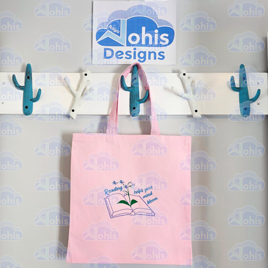 Canvas Tote Bag - Reading helps your mind bloom