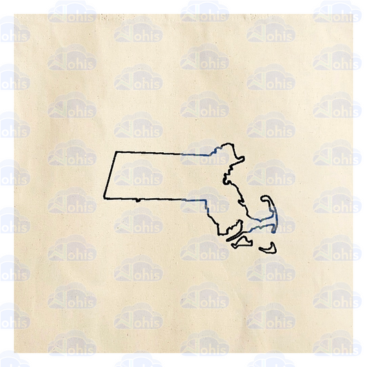 Canvas Tote Bag - MA map in Black